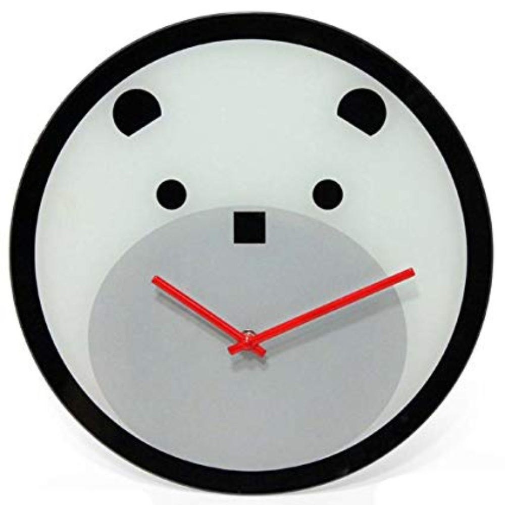 Bearly Time 12-Inch Glass Wall Clock